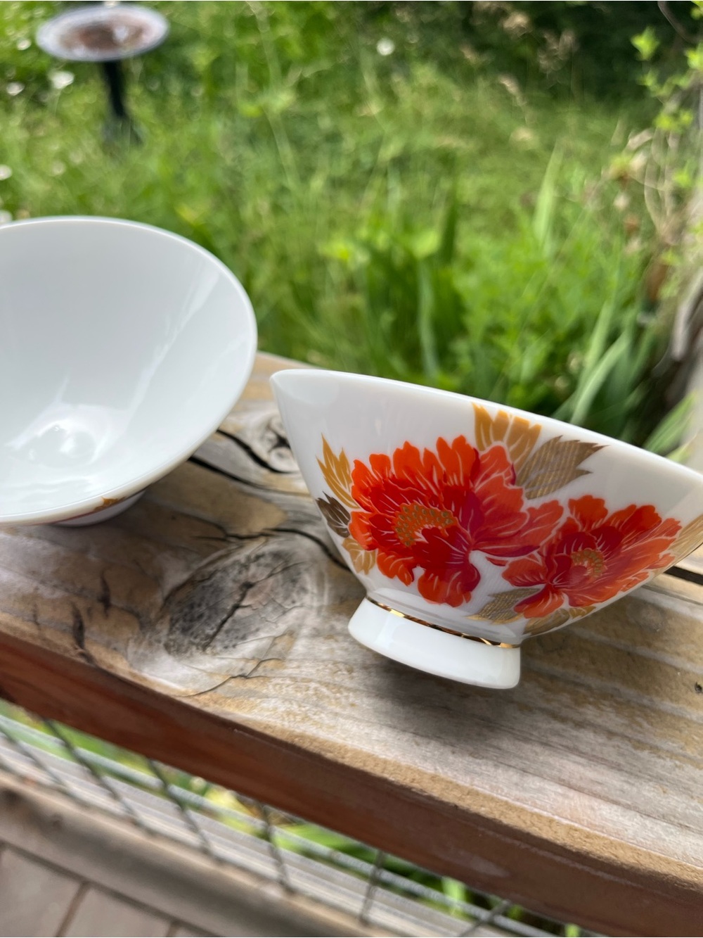 Set of 2 Vintage Otagiri OMC Japan Pedestal Bowls BEAUTIFUL!